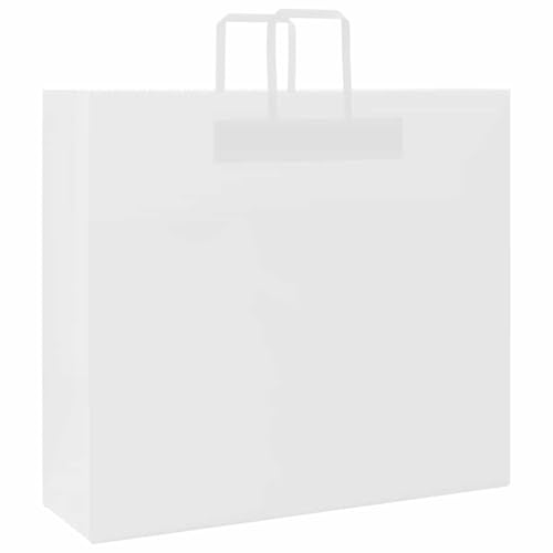 vidaXL Papiertragetaschen 250 Stk., Papiertüten mit Henkeln, Papiertüten, Geschenktüten für Einkaufen Hochzeiten Verpackungen Partys Geburtstag Weihnachten, Weiß 54x15x49cm von vidaXL