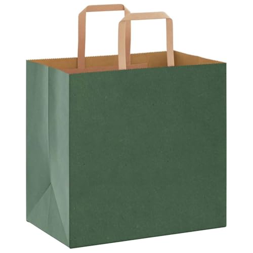 vidaXL Papiertragetaschen 50 Stk., Papiertüten mit Henkeln, Kraftpapiertüten, Geschenktüten für Einkaufen Hochzeiten Verpackungen Partys Geburtstag Weihnachten, Grün 26x17x25cm vidaXL Papiertragetaschen 50 Stk., Papiertüten mit Henkeln, Kraftpapiertüten, Geschenktüten für Einkaufen Hochzeiten Verpackungen Partys Geburtstag Weihnachten, Grün 26x17x25cm von vidaXL