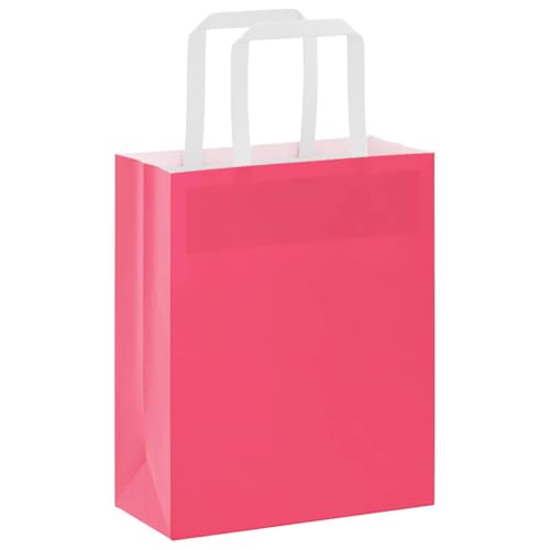 vidaXL Papiertragetaschen 50 STK., Papiertüten mit Henkeln, Kraftpapiertüten, Geschenktüten für Einkaufen Hochzeiten Verpackungen Partys Geburtstag Weihnachten, Rosa 18x8x22cm vidaXL Papiertragetaschen 50 STK., Papiertüten mit Henkeln, Kraftpapiertüten, Geschenktüten für Einkaufen Hochzeiten Verpackungen Partys Geburtstag Weihnachten, Rosa 18x8x22cm von vidaXL