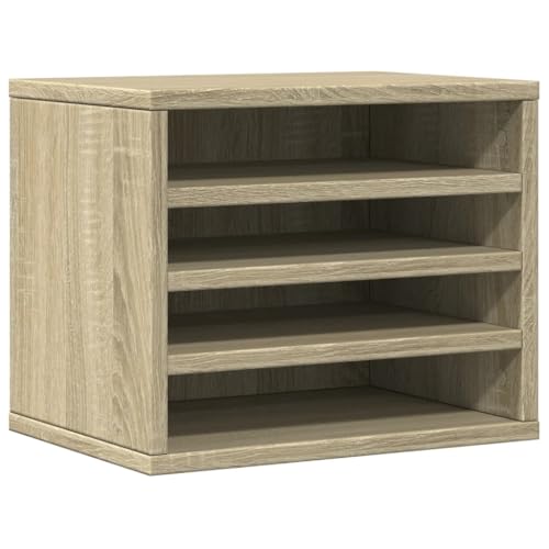 vidaXL Schreibtisch Organizer, Dokumentenablage mit Stauraum, Druckerhalter für Büro Zuhause, Briefablage Papierablage Büro-Organizer, Sonoma-Eiche Holzwerkstoff von vidaXL