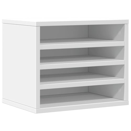 vidaXL Schreibtisch Organizer, Dokumentenablage mit Stauraum, Druckerhalter für Büro Zuhause, Briefablage Papierablage Büro-Organizer, Weiß Holzwerkstoff vidaXL Schreibtisch Organizer, Dokumentenablage mit Stauraum, Druckerhalter für Büro Zuhause, Briefablage Papierablage Büro-Organizer, Weiß Holzwerkstoff von vidaXL