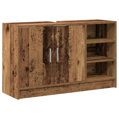 vidaXL Spültischschrank Altes Holz 90X29X55 cm Holzwerkstoff Rustikale Badezimmerstauraumlösung Mit Regalen und Türen Möbel Dekor Vintage Tür mit Scharnieren Eingebaut vidaXL Spültischschrank Altes Holz 90X29X55 cm Holzwerkstoff Rustikale Badezimmerstauraumlösung Mit Regalen und Türen Möbel Dekor Vintage Tür mit Scharnieren Eingebaut von vidaXL