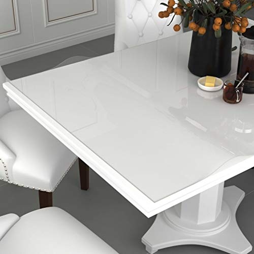 vidaXL Tischfolie Kratzfest Wasserdicht Tischdecke Schutzfolie Tischschutz Tisch Folie Tischmatte Schutztischdecke Transparent 90x90cm 2mm PVC von vidaXL