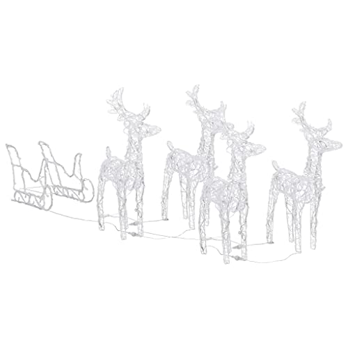 vidaXL Weihnachtsdekoration LED Rentiere mit Schlitten Beleuchtet Outdoor Weihnachtsdeko Rentier Außenbereich Weihnachtsbeleuchtung 280x28x55cm Acryl vidaXL Weihnachtsdekoration LED Rentiere mit Schlitten Beleuchtet Outdoor Weihnachtsdeko Rentier Außenbereich Weihnachtsbeleuchtung 280x28x55cm Acryl von vidaXL
