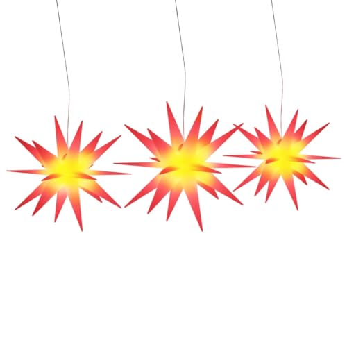 vidaXL Weihnachtssterne 3 STK., Faltbar Beleuchtet Adventsstern mit LEDs, Wasserdicht Weihnachtsbeleuchtung mit Timer, Leuchtstern Weihnachtsdeko für Innen Außen, Rot vidaXL Weihnachtssterne 3 STK., Faltbar Beleuchtet Adventsstern mit LEDs, Wasserdicht Weihnachtsbeleuchtung mit Timer, Leuchtstern Weihnachtsdeko für Innen Außen, Rot von vidaXL