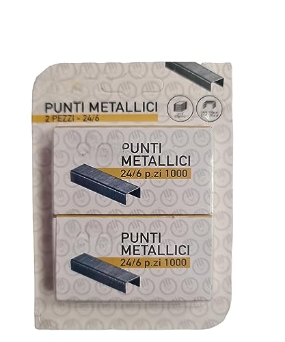 Verzinkte Heftklammern 24/8 mm, Packung mit 2000 Heftklammern aus verzinktem Stahl Verzinkte Heftklammern 24/8 mm, Packung mit 2000 Heftklammern aus verzinktem Stahl von vidoelettronica