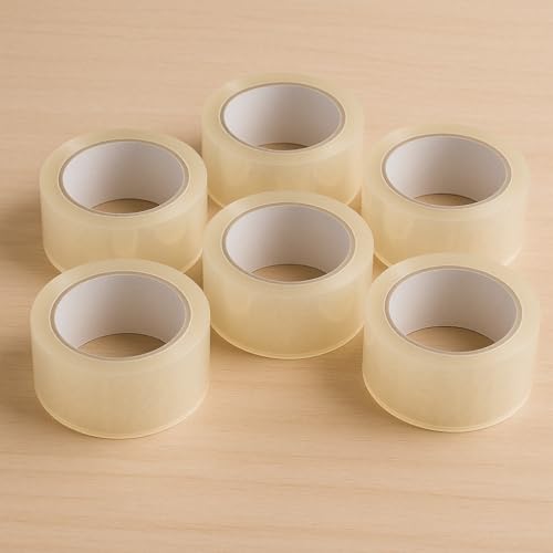 vidoelettronica Klebeband, geräuscharm, 50 mm x 66 m, robust für Umzüge, Verpackungen und Lager, hohe Haftung, Schutz von Kartons, hergestellt in Italien (6 Stück, transparent leise) von vidoelettronica