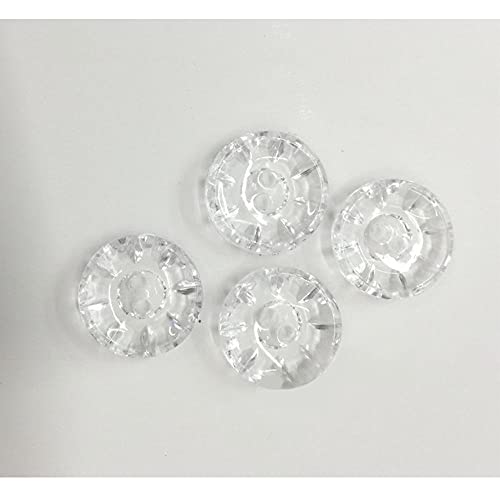 30 Stück klare Blumen Acryl Knöpfe Nähen Handwerk 2 Löcher Knopf für Kleidung Dekor (transparent, 15 mm) von vingol