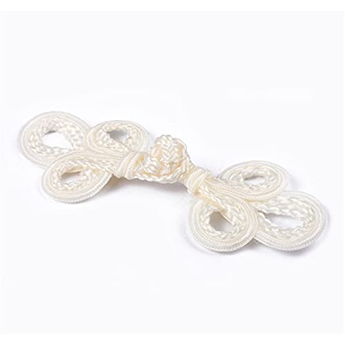 5 Paar/Packung chinesische Knoten Frosch Knöpfe Verschluss Nähen Knöpfe Verschluss für DIY Nähen (11 gebrochenes Weiß) von vingol