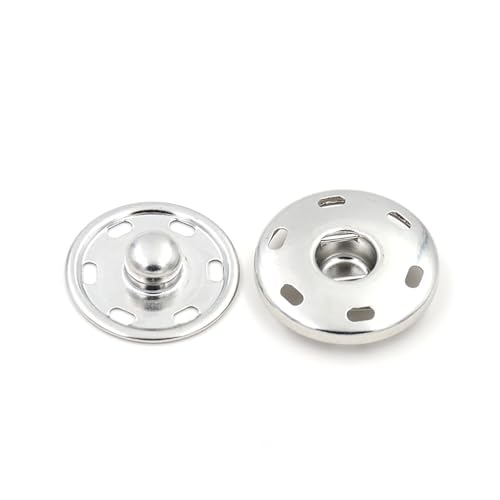 5 Paar Druckknöpfe zum Nähen von Kleidung, Hemden, Oberseite, Kupferknöpfe, DIY-Zubehör (Silber, 35mm) von vingol