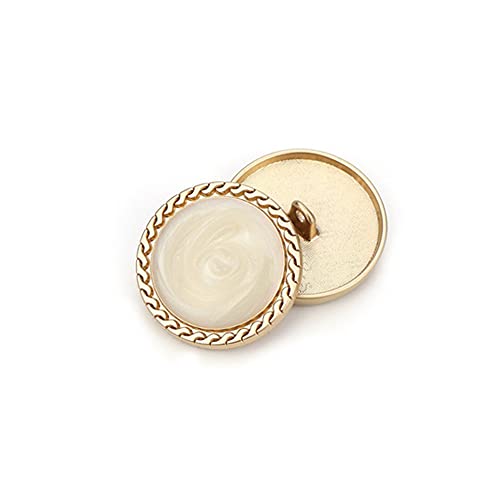5 STÜCK Vintage Gold Damenknöpfe zur Kleidungsdekoration Metallmantelknöpfe DIY Näharbeiten Zubehör 5 STÜCK Vintage Gold Damenknöpfe zur Kleidungsdekoration Metallmantelknöpfe DIY Näharbeiten Zubehör von vingol