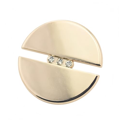 5 Stück Diamant-Metallknöpfe, runde Knöpfe, Anzug, Mantel, DIY, Nähen, Handwerk, Dekoration, Schnalle (hellgold, 20 mm) von vingol
