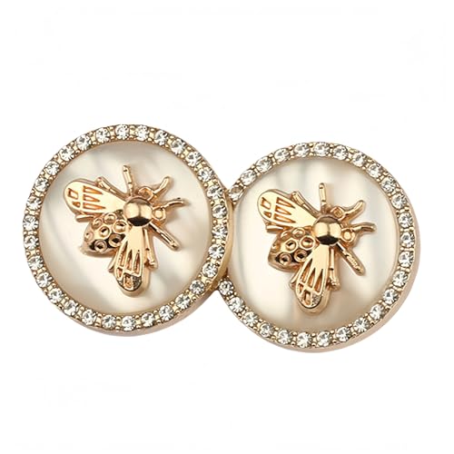 5 Stück Metall-Rhinestone-Buttons runde Form für Nähen DIY-Handwerk und Schmuckherstellung von vingol
