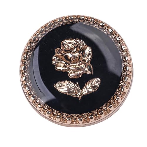 5 Stück Vintage Runde Retro Goldene Metall-Rosenmuster-Knöpfe zur Dekoration von Kleidung und Mänteln 5 Stück Vintage Runde Retro Goldene Metall-Rosenmuster-Knöpfe zur Dekoration von Kleidung und Mänteln von vingol