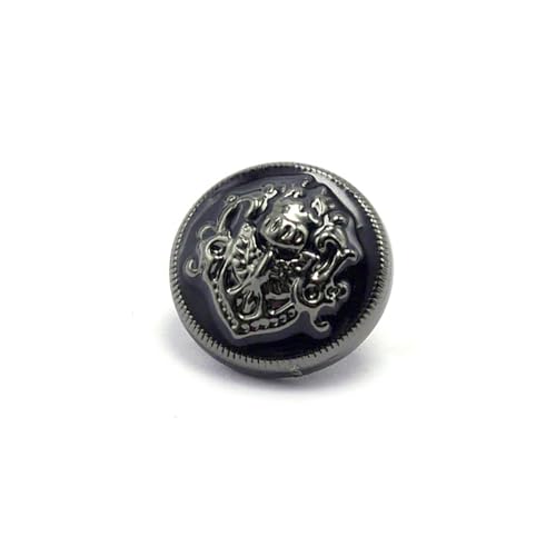 5 Stück modische Metallknöpfe mit Goldgravur, Kupfer-Knöpfe, DIY für handgefertigte Kleidung, Accessoires, Mantel, Schaftknöpfe (Gun Black, 22 mm) von vingol