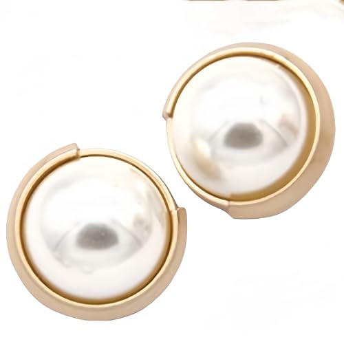 5 x Perlen-Goldfarbene Metallknöpfe für Damen, Mantelknöpfe für Kleidung, Pullover, Dekoration, Nähen, Bastelzubehör (#4, 15 mm) von vingol
