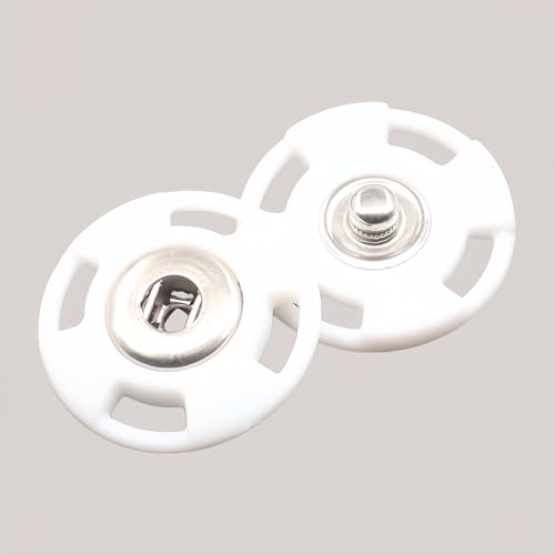 Druckknöpfe für Mantel, Hemd, Kleidung, Tasche, Nähen, 10 Sets (weiß, 18 mm) von vingol