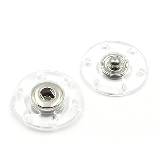 Druckknöpfe für Mantel, Hemden, Kleidung, Taschen, Nähen, transparent, 10 Sets (transparent, 23 mm) von vingol