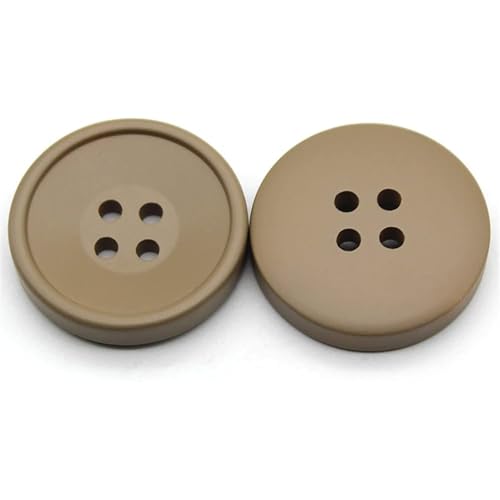 Kunstharzknöpfe mit 4 Löchern, runde Knöpfe für Mäntel, Jacken, Nähzubehör (Beige, 15 mm), 6 Stück von vingol