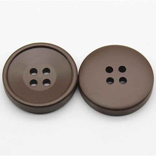 Kunstharzknöpfe mit 4 Löchern, runde Knöpfe für Mäntel, Jacken, Nähzubehör (Kaffee, 18 mm), 6 Stück von vingol