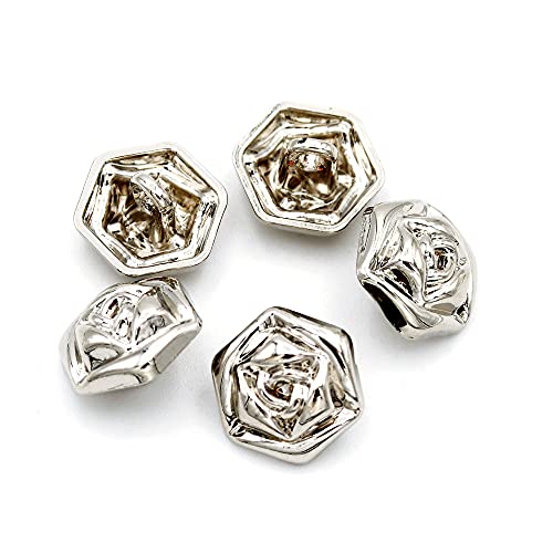 Mini-Knöpfe aus Metall, Kugel, Perlenknöpfe mit Metallschaft für Kleidung, Handwerk, Nähzubehör (08 gelb, 10 mm), 10 Stück von vingol