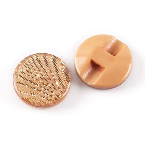 Runde Knöpfe aus Kunstharz, gestreift, für Mantel, Nähzubehör, Khaki, 15 mm, 10 Stück von vingol