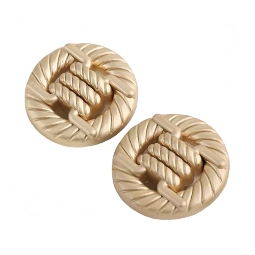 Runde Knöpfe aus Metalllegierung, geknotetes Seil, hohles Muster, für Kleidung, Damen, Mantel, Pullover, Nähzubehör (matt-goldfarben, 23 mm), 5 Stück von vingol