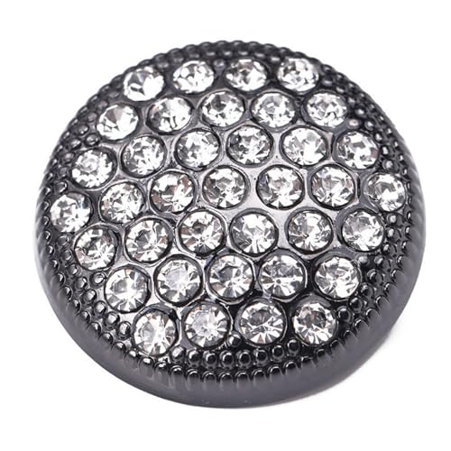 Runde Metall-Strass-Knöpfe für Kleidung, DIY, Nähzubehör, Hochzeit, Dekaration, Großhandel, Luxus, Mode, Dekor-Knöpfe (Gun Black, 18 mm), 10 Stück von vingol