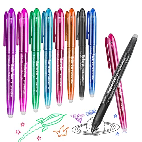 Radierbarer Kugelschreiber, 0,5mm Radierstift, 8 Farben Tintenroller , Stifte mit Thermosensitive Tinte, Radiergummi für Studenten Geschenk, Schule, Bürobedarf von vita dennis