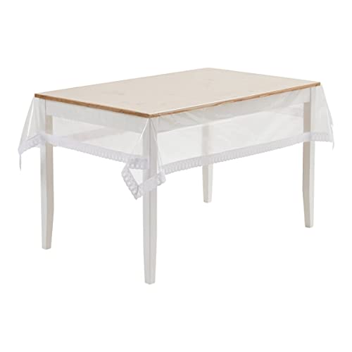 vivaDOMO Schondecke, Schutztischdecke, Schontischdecke, Durchsichtig, Rechteckig, 150x230 cm, Transparent/Weiß… von vivaDOMO