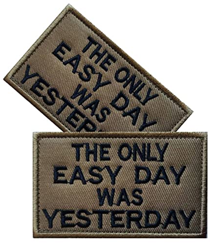 Vmcoatdu 2 Stück Aufnäher "The Only Easy Day was Yesterday", bestickt, mit Klettverschluss Vmcoatdu 2 Stück Aufnäher "The Only Easy Day was Yesterday", bestickt, mit Klettverschluss von vmcoatdu