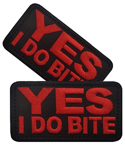 Vmcoatdu 2 Stück Aufnäher "Yes I Do Bite", bestickt, Emblem mit Klettverschluss-Applikation Vmcoatdu 2 Stück Aufnäher "Yes I Do Bite", bestickt, Emblem mit Klettverschluss-Applikation von vmcoatdu