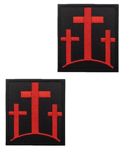 Vmcoatdu 2 Stück Calvary Drei Kreuze Christian Kreuz bestickt Patch Abzeichen Emblem mit Klettverschluss Applikation Patches Vmcoatdu 2 Stück Calvary Drei Kreuze Christian Kreuz bestickt Patch Abzeichen Emblem mit Klettverschluss Applikation Patches von vmcoatdu