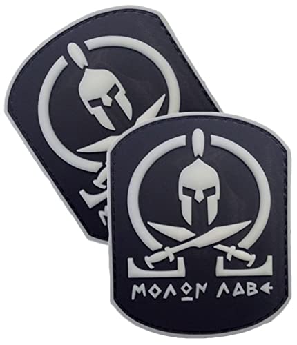 Vmcoatdu 2 Stück Molon Labe PVC Gummi-Aufnäher Emblem mit Haken Applikation Patches von vmcoatdu