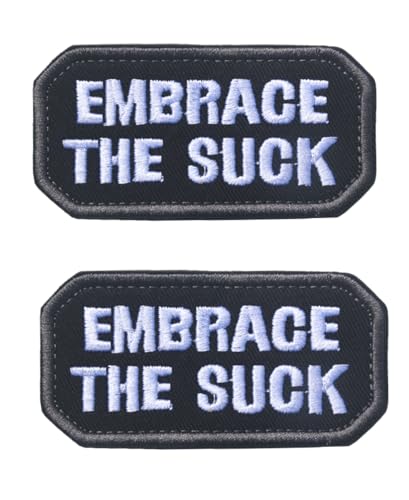 Vmcoatdu Embrace The Suck bestickter Aufnäher mit Klettverschluss-Applikation, 2 Stück Vmcoatdu Embrace The Suck bestickter Aufnäher mit Klettverschluss-Applikation, 2 Stück von vmcoatdu