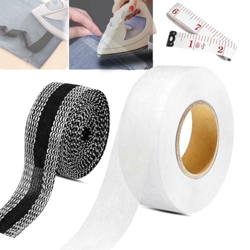 vnfsmy Hosenband selbstklebend, Saumband zum Aufbügeln Waschfest, selbstklebend für Kleidung, Ohne Nähen Nahtband, Gardinen Kürzen ohne Nähen, Hemming Tape mit Maßband für Textilien, Hosen, Gardinen vnfsmy Hosenband selbstklebend, Saumband zum Aufbügeln Waschfest, selbstklebend für Kleidung, Ohne Nähen Nahtband, Gardinen Kürzen ohne Nähen, Hemming Tape mit Maßband für Textilien, Hosen, Gardinen von vnfsmy