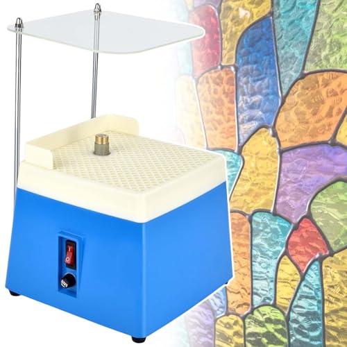 vnmudzeo DIY-Mosaikfliesen-Starter-Set, Professionelles Buntglas-SchleifgeräT Mit 4200 U/Min, Mit 5/8-Zoll- Und 1-Zoll-Diamantschleifer Mit Blende,Blue von vnmudzeo