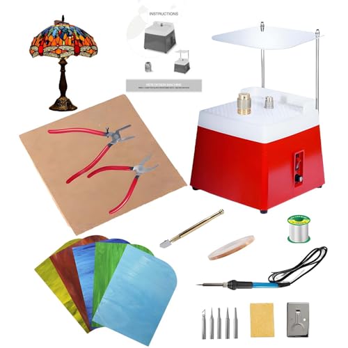 vnmudzeo Einsteiger-Starter-Sets FüR Buntglasarbeiten, DIY-Tischschleifer FüR Mosaikfliesenkunst, Zum Formen Von Keramikglas,Red vnmudzeo Einsteiger-Starter-Sets FüR Buntglasarbeiten, DIY-Tischschleifer FüR Mosaikfliesenkunst, Zum Formen Von Keramikglas,Red von vnmudzeo
