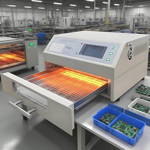 vnmudzeo Intelligent Gesteuertes Reflow-LöTgeräT, Infrarot-Reflow-SchweißOfen Mit Schubladenfunktion, 0–350 °C HeißLuft-Reflow-Ofen 180x235mm von vnmudzeo