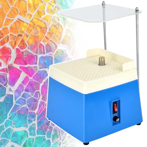 vnmudzeo Mini-Buntglasschleifmaschine Mit Blende, 4200 U/Min, Mini-DIY-Glaskeramikschleifer, Mit 5/8-Zoll- Und 1-Zoll-Schleifbit,Blue von vnmudzeo