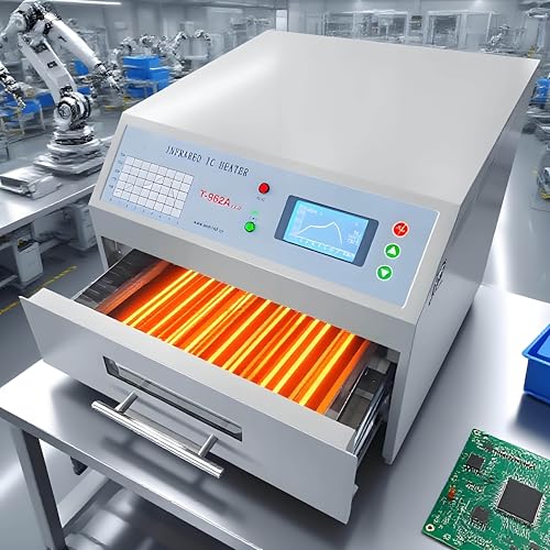 vnmudzeo Schubladen-Reflow-LöTgeräT T962V2.0/T-962A+ Intelligenter Infrarot-Ic-HeizköRper, PCB-LöTofen, Reflow-Ofen, Bga-Reworkstation 800W von vnmudzeo