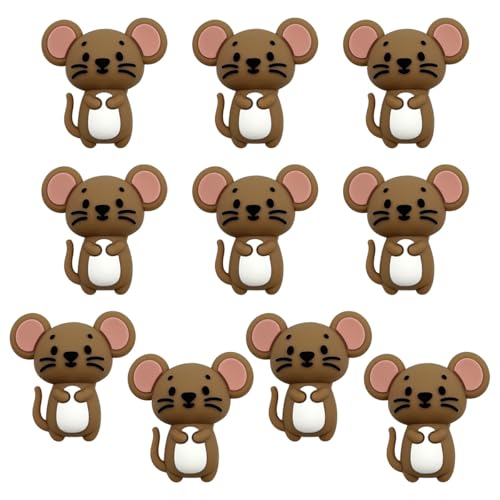 10 x Maus-Fokal-Perlen für Stifte, 3D-Tierperlen, Silikonperlen für Schlüsselanhänger, handgefertigt, Stiftperle 10 x Maus-Fokal-Perlen für Stifte, 3D-Tierperlen, Silikonperlen für Schlüsselanhänger, handgefertigt, Stiftperle von vokoko