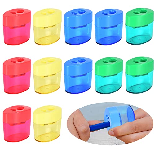 Volumoon 12 Stück Bleistiftspitzer Doppel Loch, Manueller Anspitzer Kinder, Oval Bleistift Spitzer mit Deckel und Behälter, Anspitzer mit Behälter, Pencil Sharpener, für Kinder Schule Büro Volumoon 12 Stück Bleistiftspitzer Doppel Loch, Manueller Anspitzer Kinder, Oval Bleistift Spitzer mit Deckel und Behälter, Anspitzer mit Behälter, Pencil Sharpener, für Kinder Schule Büro von volumoon