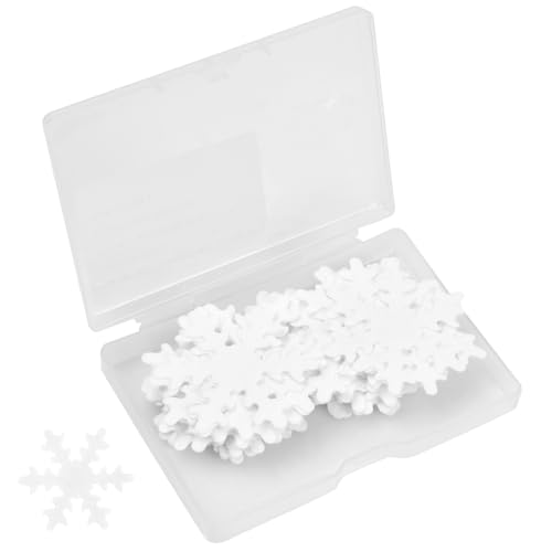 volumoon Essbare Schneeflocken Tortendeko, 50 Pcs Schneeflocke-Kuchen-Dekor, Schneeflocken Muffin Cupcake Deko,Blau Kuchen Deko,Bunte Oblatenpapier Dekoration für Partybedarf, Geburtstag (weiß) von volumoon