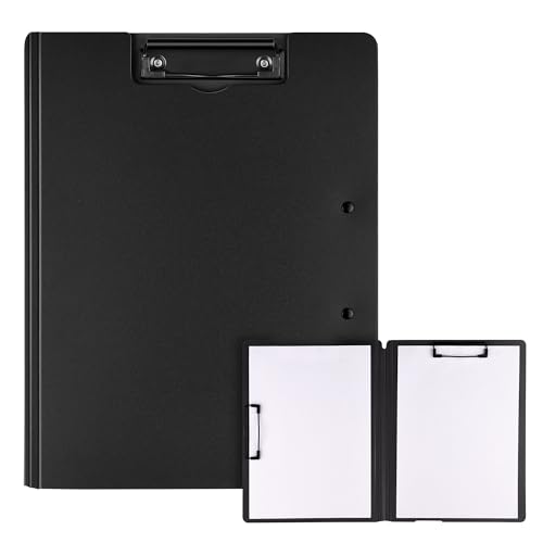 Vonsera Klemmbrett A4, Schreibmappe A4 mit 2 Klemmen, Klemmbrett mit Deckel, Klemmbretter für Büro, Schule, Baustelle, Schwarz Vonsera Klemmbrett A4, Schreibmappe A4 mit 2 Klemmen, Klemmbrett mit Deckel, Klemmbretter für Büro, Schule, Baustelle, Schwarz von vonsera