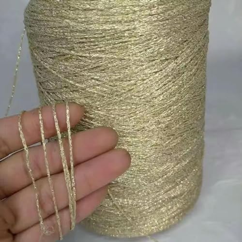 50 g bunte gold-silberne Wolle, Baumwolle, Metallic-Garn, Häkelgarn, Glitzer, handgewebte Basteltasche von vortixia