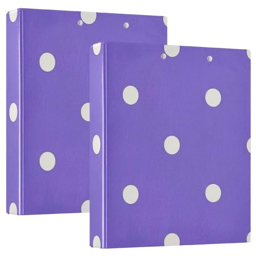 1 und 1/2 Zoll Ordner mit drei Ringen Cartoon Polka Dot Lavendel mit Klemmbrett, 2 Stück, Büroordner, 200 Blatt von voucong