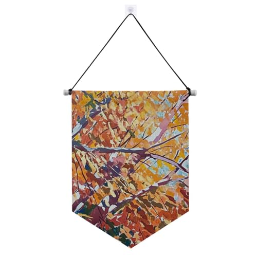 Ahornblätter-Banner zum Aufhängen mit Teleskopstange, für den Außenbereich, Terrasse, Dekoration für Büro, Schule, Klassenzimmer, Schlafsaal, Zuhause von voucong