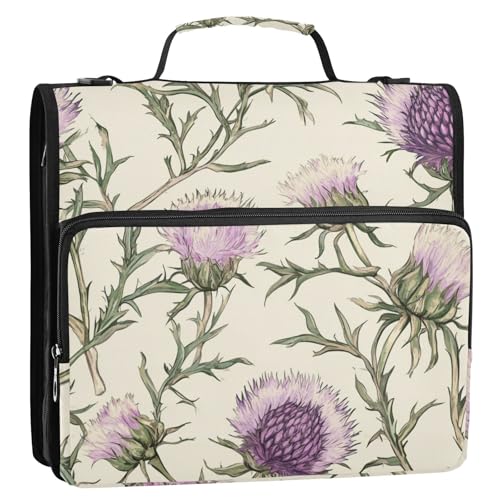 Aktenordner mit 3 Ringen, mit Reißverschluss und Schultergurt und Griff, mehrere Taschen, Dokumenten-Organizer für Schule/Büro, 3,8 cm von voucong