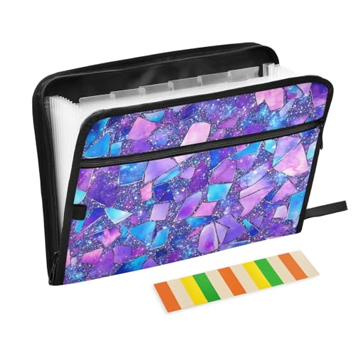 Aktenordner mit Marmorsteinen, 13 Taschen, A4, Briefgröße mit Reißverschluss, für Aktenordner mit Taschen, Violett / Blau Aktenordner mit Marmorsteinen, 13 Taschen, A4, Briefgröße mit Reißverschluss, für Aktenordner mit Taschen, Violett / Blau von voucong